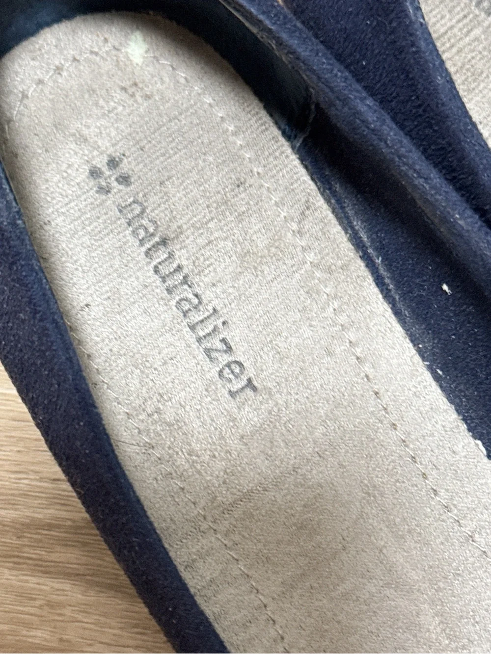Naturalizer Navy Ballet Flats with Gold Trim